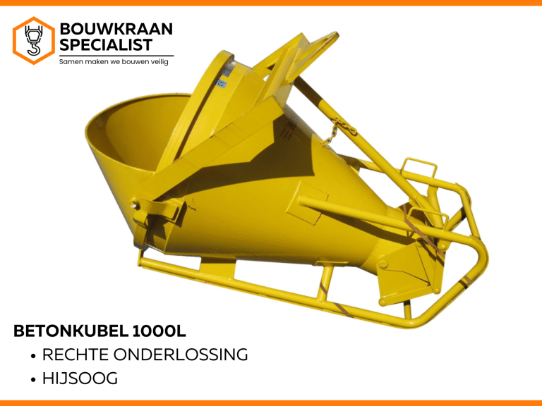 Huur deze Betonkubel 1000L bij Bouwkraanspecialist.