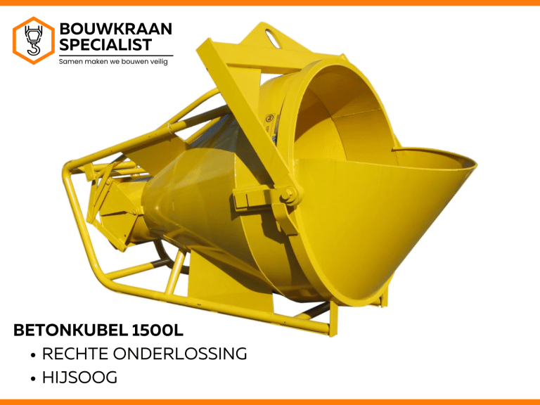 Deze Betonkubel 1500L is te huur bij Bouwkraanspecialist.